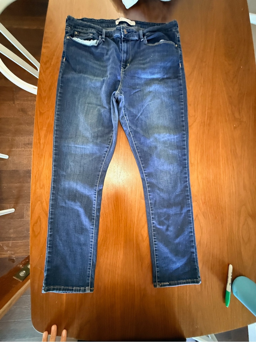 Signature by Levi Strauss Dark Blue Slim Straight Jeans